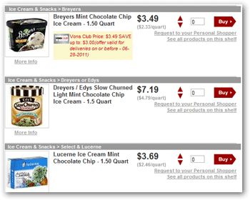 compare supermarket products