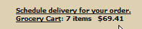 grocery delivery cart total